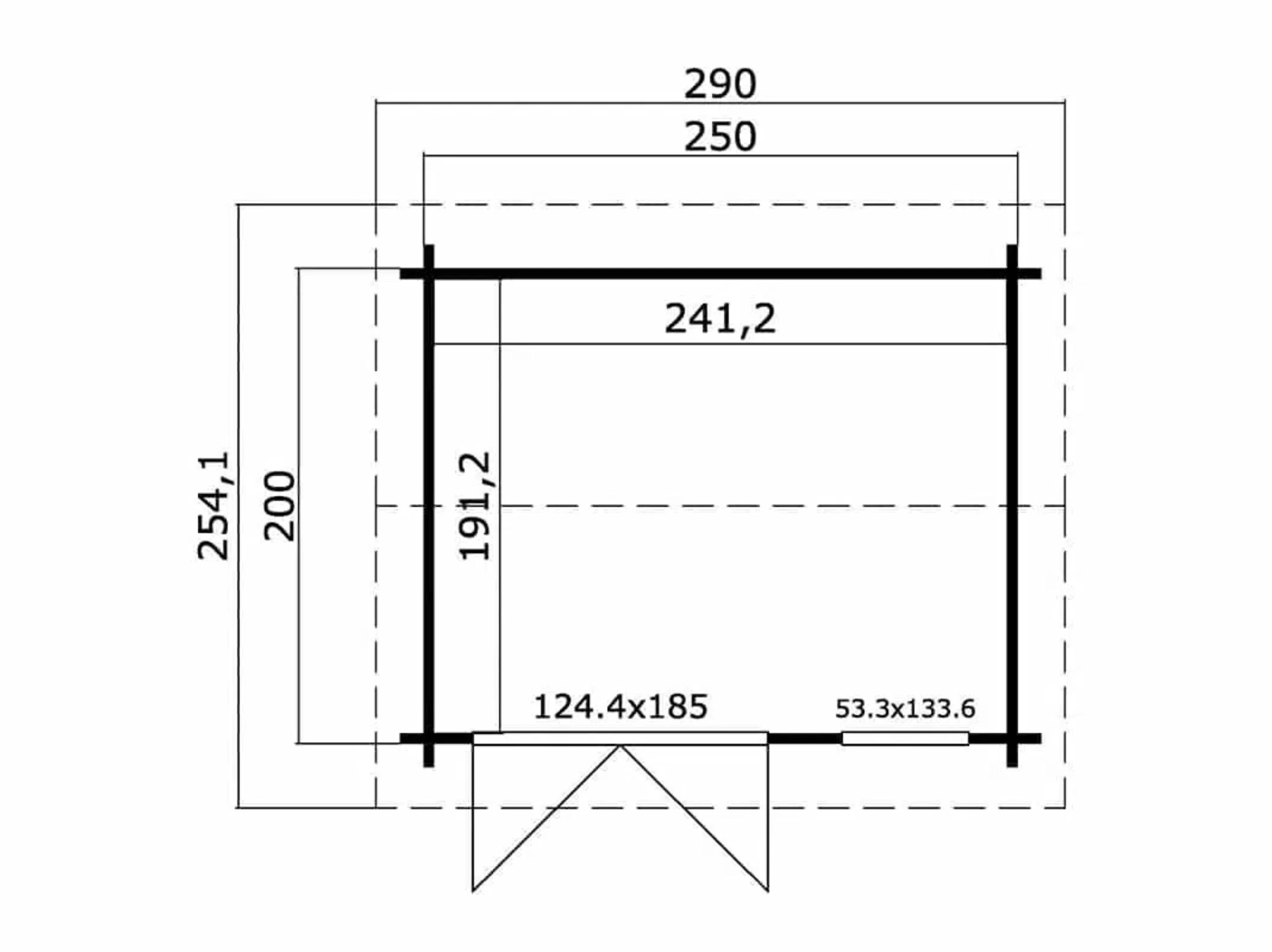 Tuinhuis Alex Mini Swedenred 250 x 200 cm - Afbeelding 3